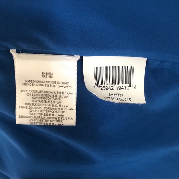 BCBG Maxazria Light Blue Silk Chiffon Sequin Pleated Cocktail Dress | Size 0 - Picture 12 of 12